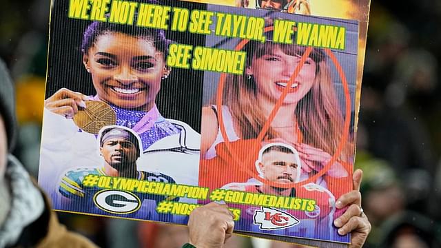 Fans Turn Packers vs Chiefs Into Simone Biles vs Taylor Swift as Celebs Line Up in Lambeau Field