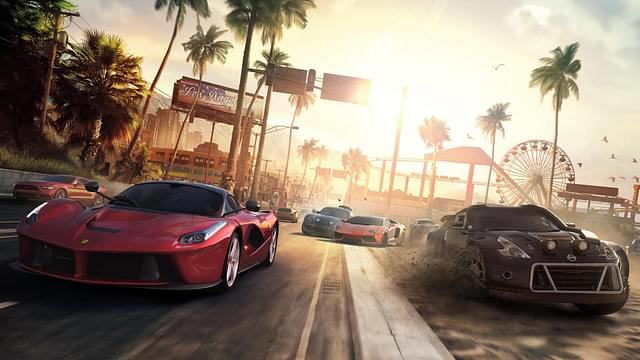 Cars racing in The Crew