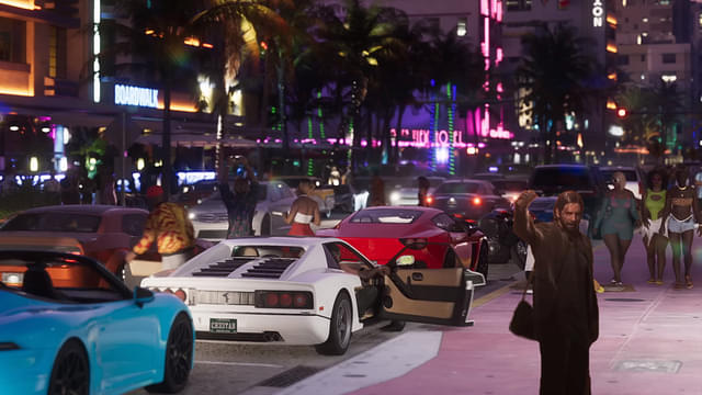 An image showing GTA 6 screenshot with Alan Wake on street