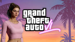 An image showing concept GTA 6 logo with revealed background and Lucia