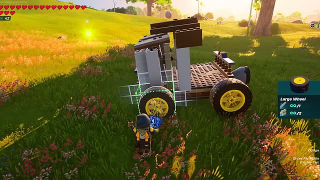 An image showing a car in a game with wheels