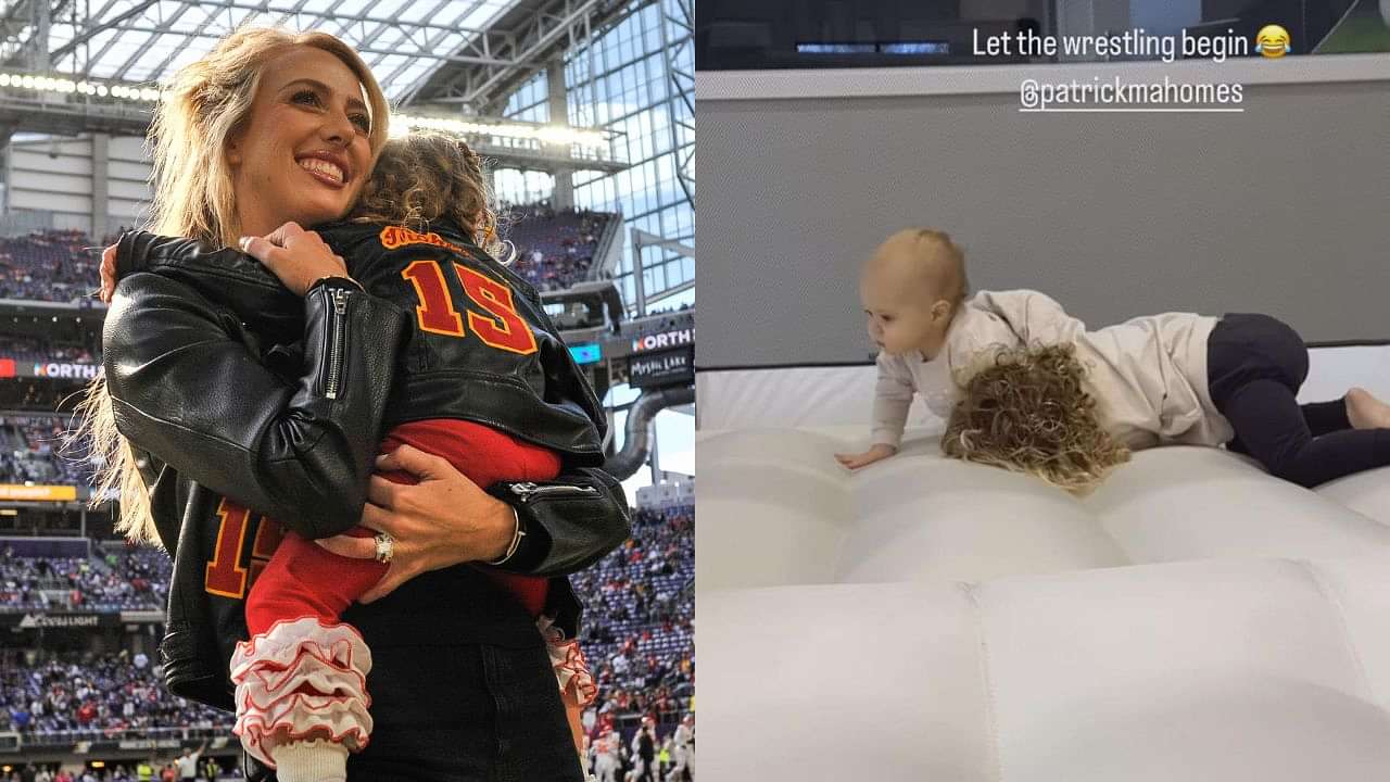 Brittany Mahomes Cheers for Little Bronze as He Wrestles His sister ...