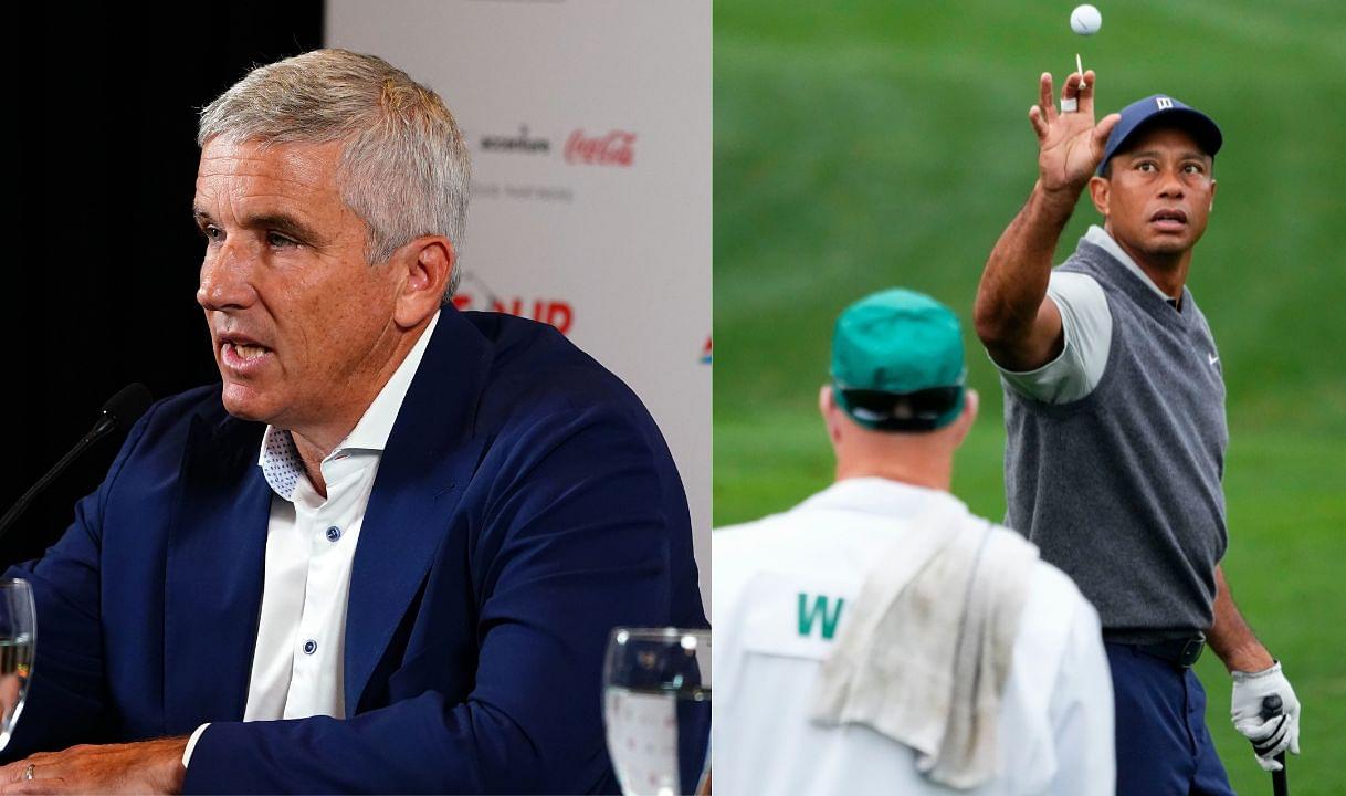 Jay Monahan and Tiger Woods