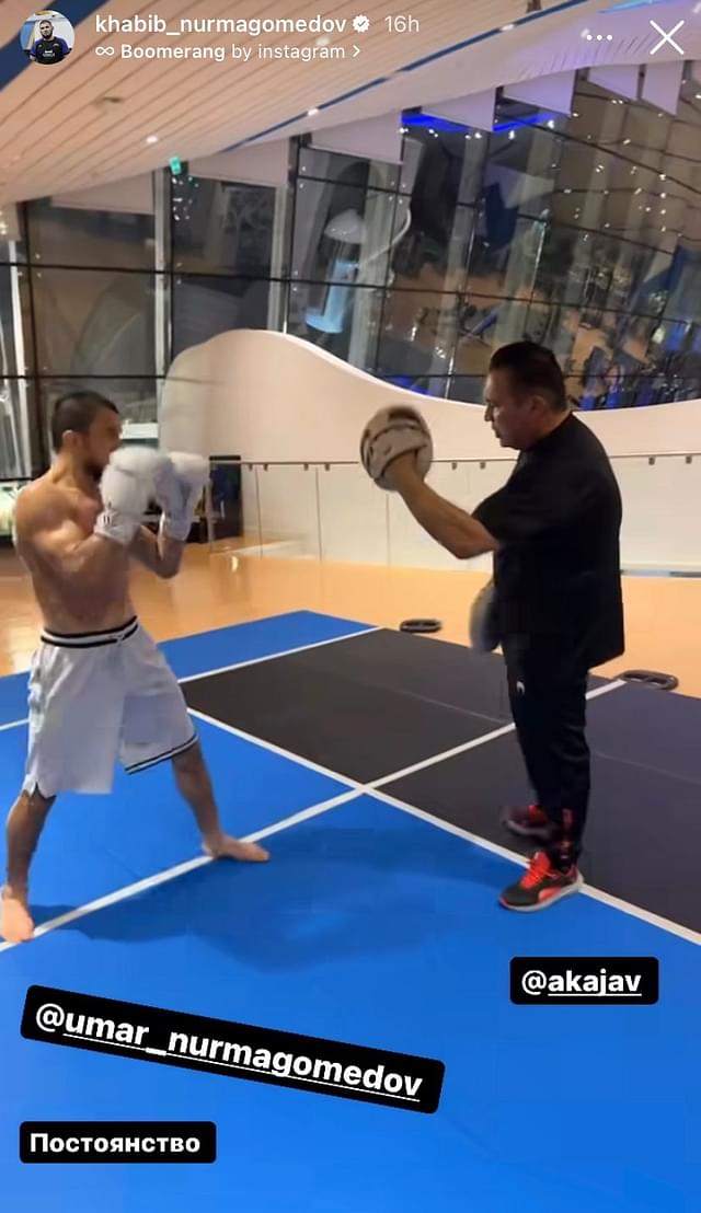 Khabib Nurmagomedov Joins Umar in Gym Training Session After “Young Eagle” Urges UFC for Booking
