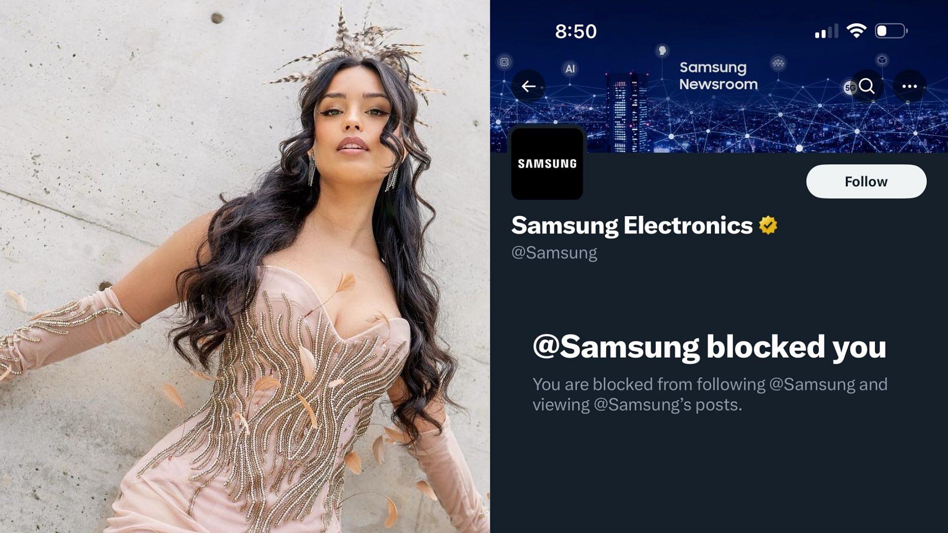 Samsung mistakenly identifies and thereafter blocks Valkyrae on X