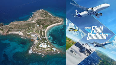An image showing Jeffrey Epstein Island and Microsoft Flight Simulator cover