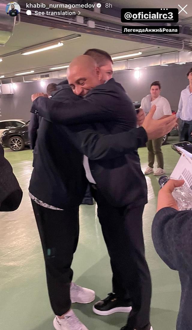 Real Madrid Superfan Khabib Nurmagomedov Pictured Hugging Legend Roberto Carlos