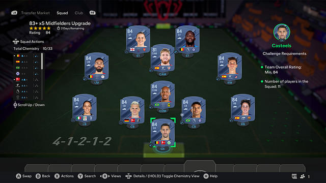 83+ x5 Midfielders Upgrade sqaud [Price- 25.500]