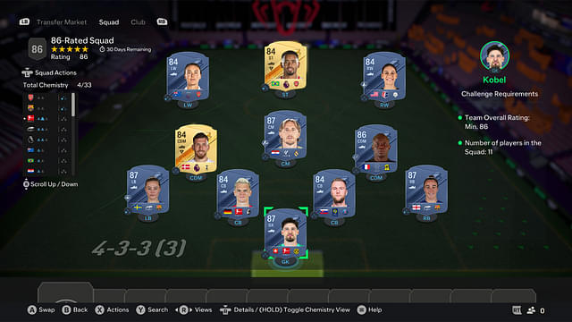 86-Rated Squad [Price - 87,550]