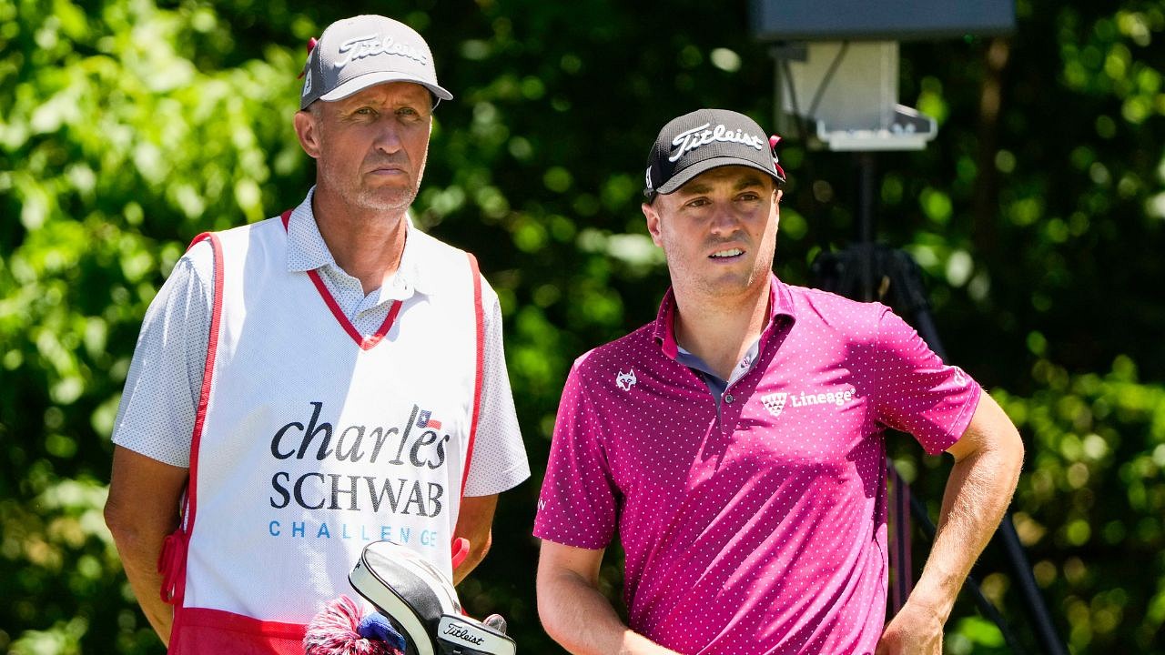 Justin Thomas and Jim 'Bones' Mackay at 2022 Charles Schwab Challenge