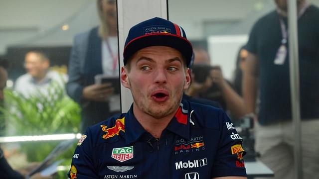 Watch Max Verstappen Choke On His Water Considering Possible Mercedes Move