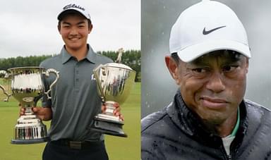 Kazuma Kobori and Tiger Woods