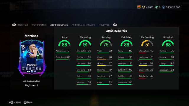 Stats of Lautaro Martinez RTTF in EA FC 24 Ultimate Team