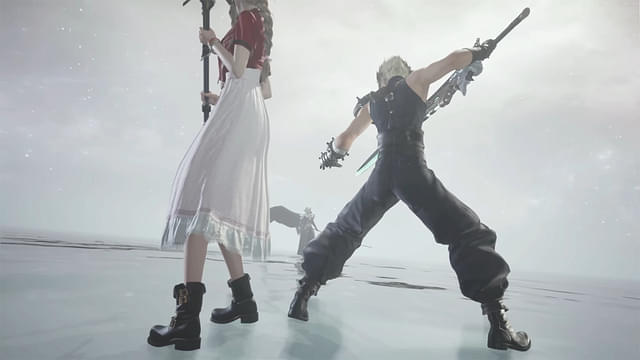 Cloud and Aerith face Sephiroth