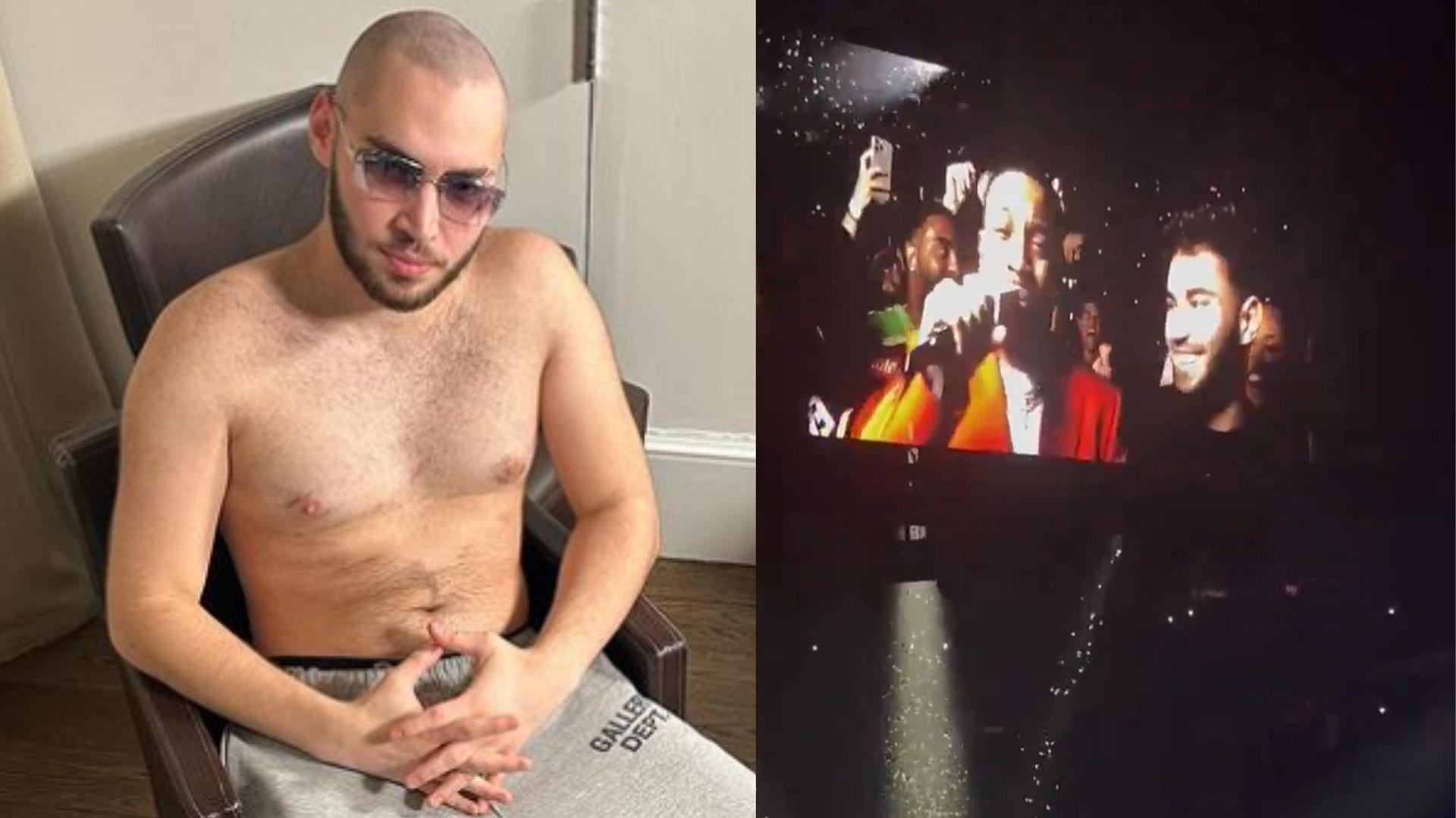 Fans speculate Adin Ross on drugs after him acting weird at Drake's concert