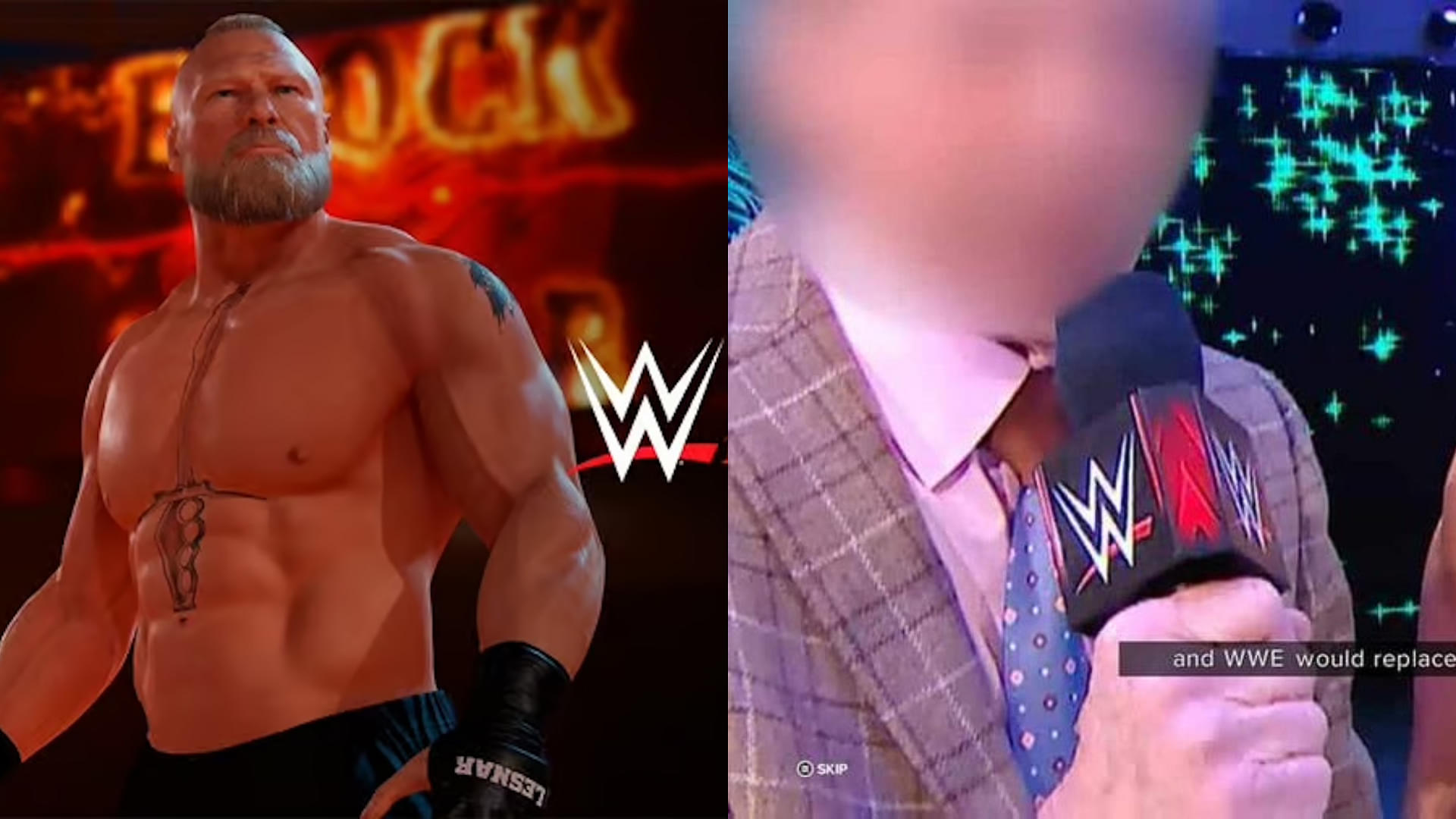 Brock Lesnar and Vince McMahon in WWE 2K24