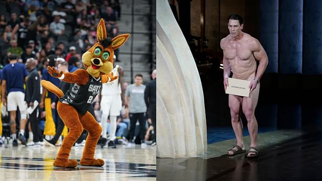 Spurs Mascot Hilariously Imitates John Cena’s Oscar Look During Contest vs Warriors