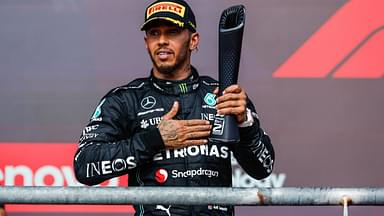 Lewis Hamilton Finds Himself a Couch to Nap as Max Verstappen and Lando Norris Make Him Wait