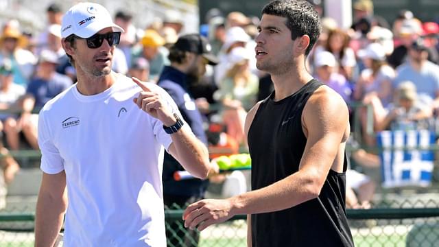 Juan Carlos Ferrero (L) and Carlos Alcaraz (R)