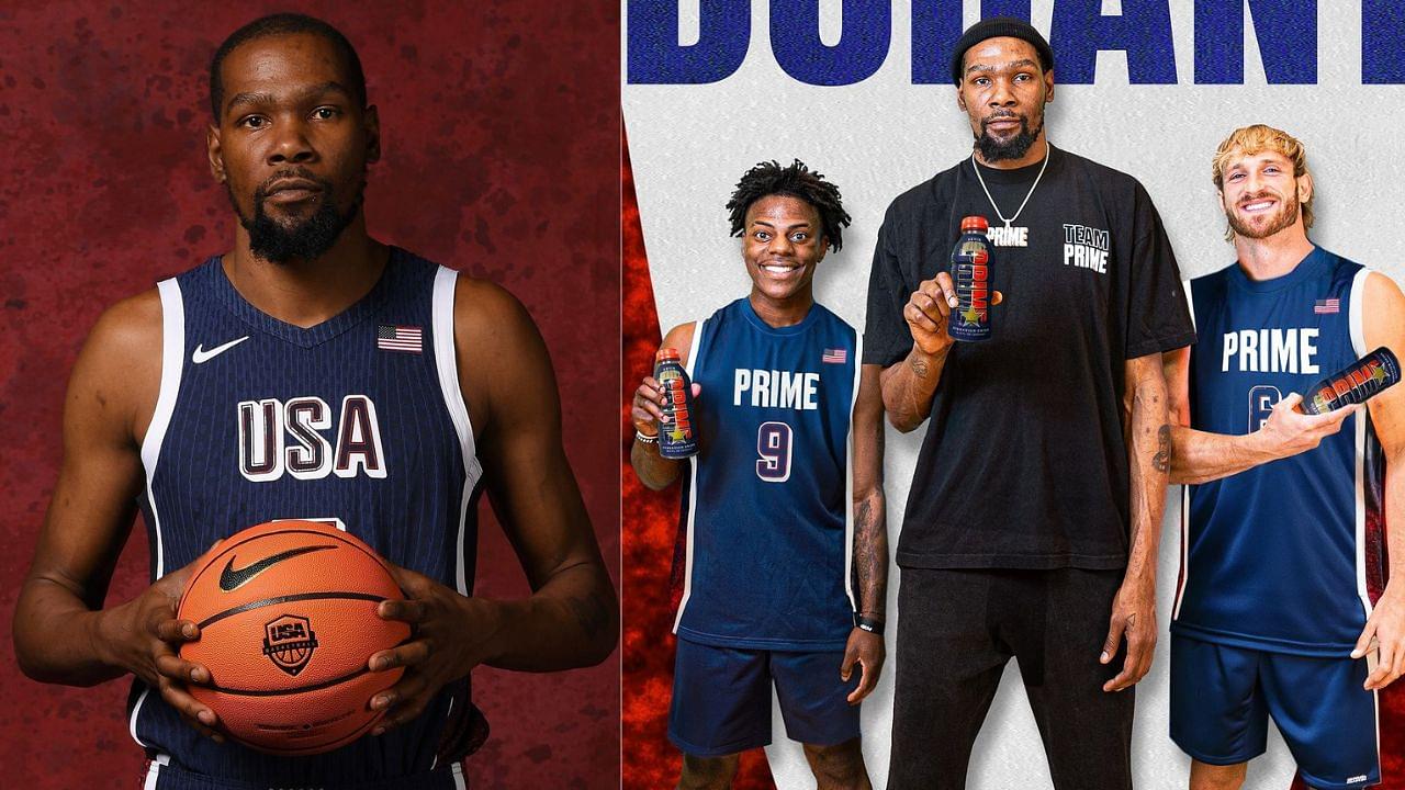 Kevin Durant Poses with IShowSpeed and Logan Paul to Promote Prime