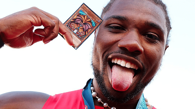 Noah Lyles Flaunts Latest Yu-Gi-Oh Cards and Merchandise From His Arsenal