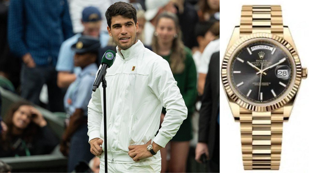 Carlos Alcaraz Shows Off $45000 Worth Rolex Gold Day Date Watch to Manifest Olympic Dream