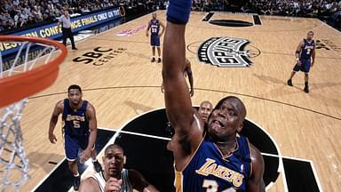 Shaquille O'Neal dunking the ball