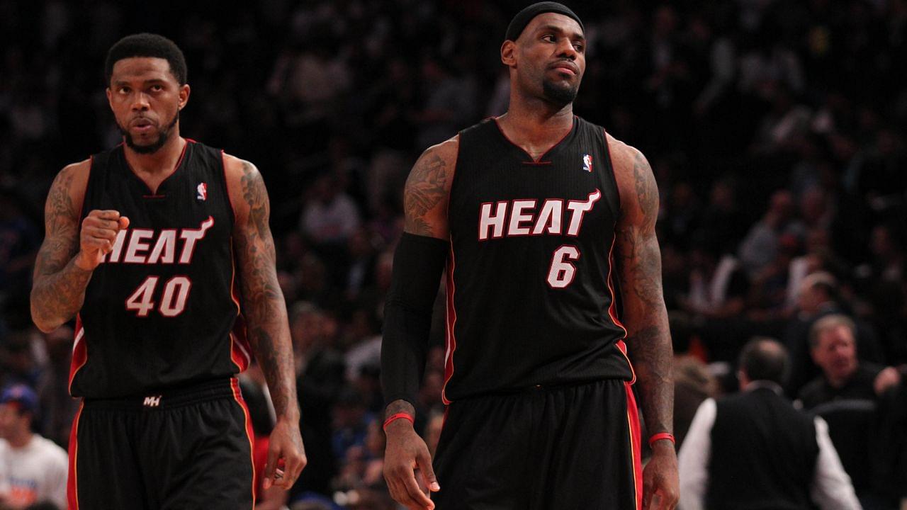 Udonis Haslem and LeBron James