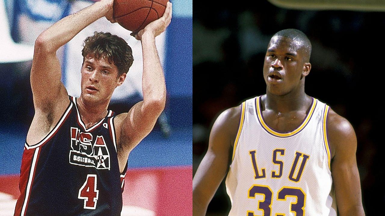 Christian Laettner and Shaquille O'Neal in 1992