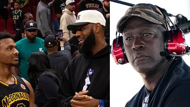 Bronny James, LeBron James and Michael Jordan