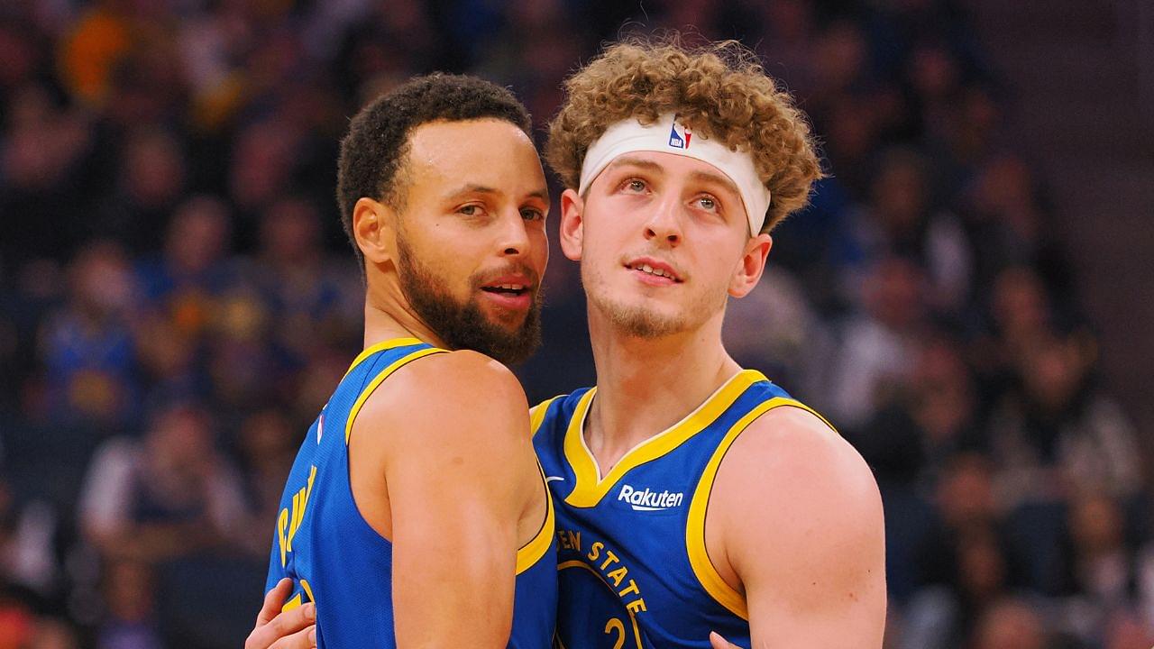 Stephen Curry and Brandin Podziemski