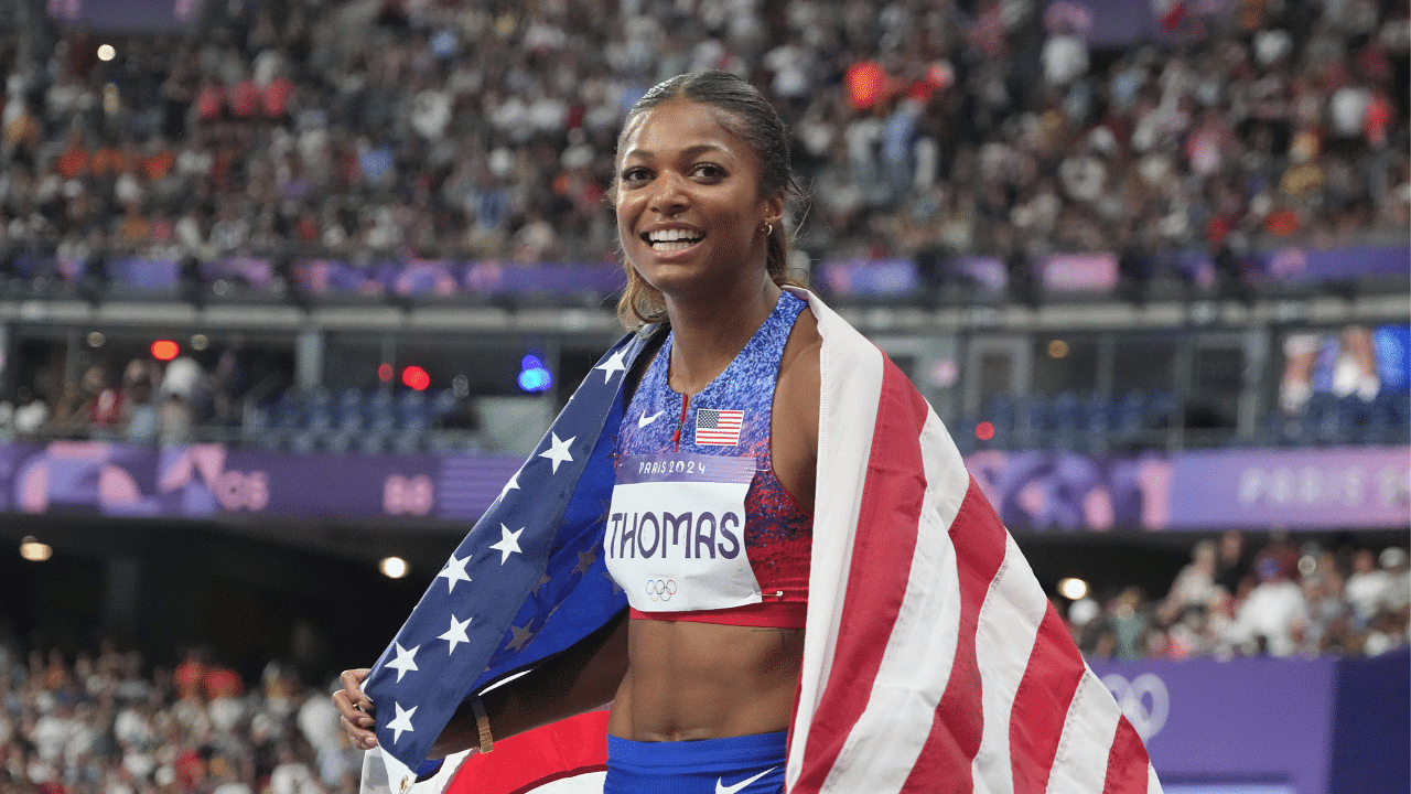 Justin Gatlin Congratulates Gabby Thomas on Her 200M Gold at the Paris Olympics