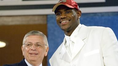 David Stern and LeBron James at the 2003 NBA Draft