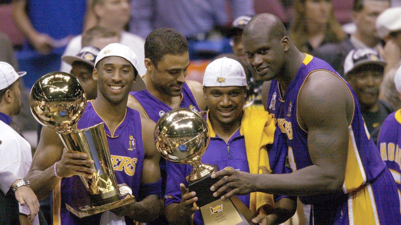 Lakers after winning the 2002 NBA Finals