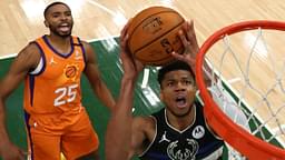 Mikal Bridges and Giannis Antetokounmpo