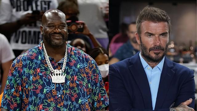 David Beckham's Possibly Fake Beach Soccer Shots Have Shaquille O'Neal Intrigued On IG