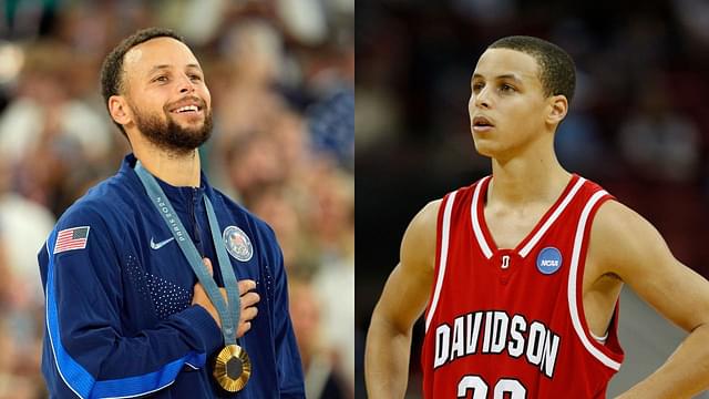 Stephen Curry at the 2024 Paris Olympics and in the 2008 March Madness