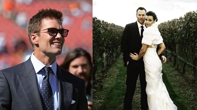 Tom Brady (left), Bridget Moynahan and Andrew Frankel (Right)