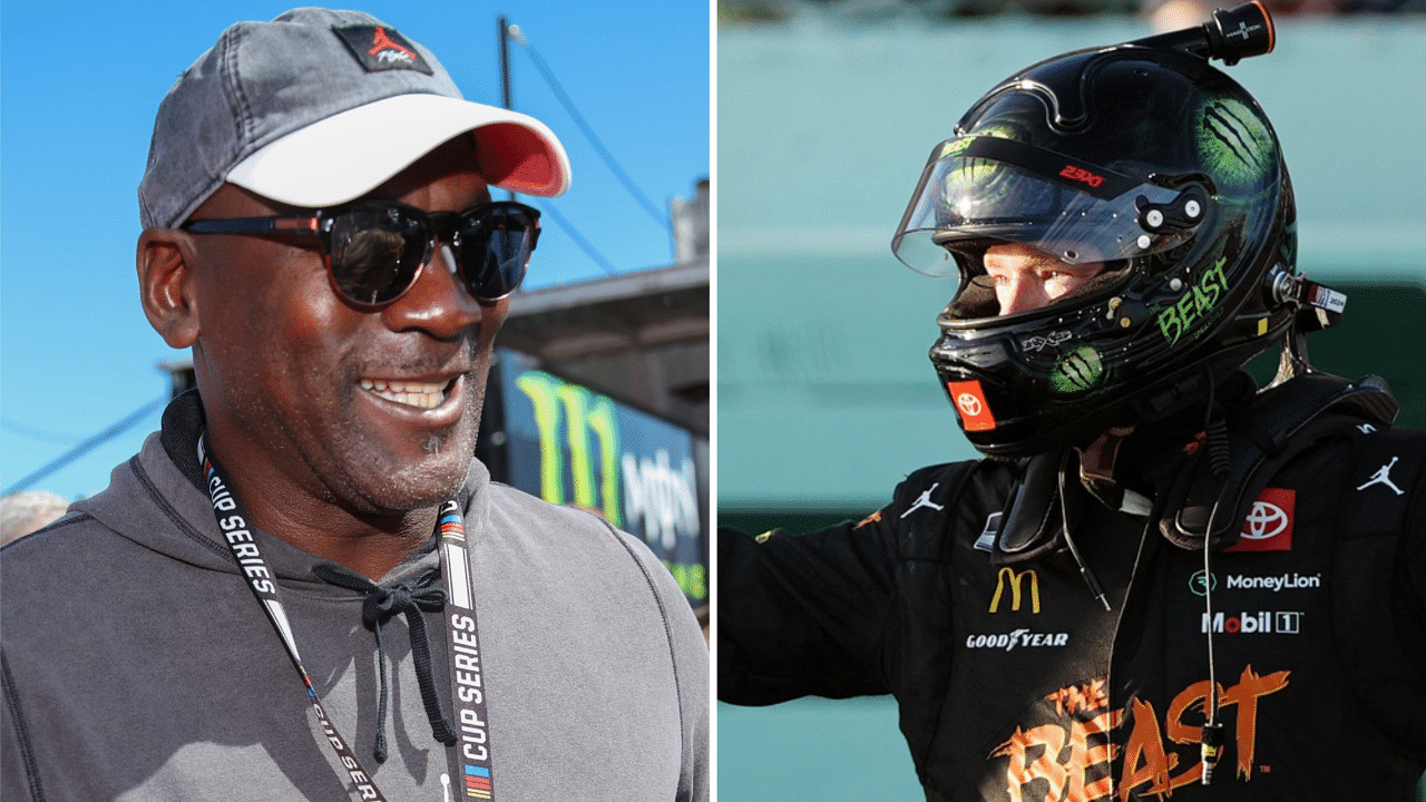 (L-R) Michael Jordan and Tyler Reddick