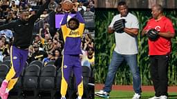 LeBron and Bronny James (L) and Ken Griffey Sr. and Jr. (R)