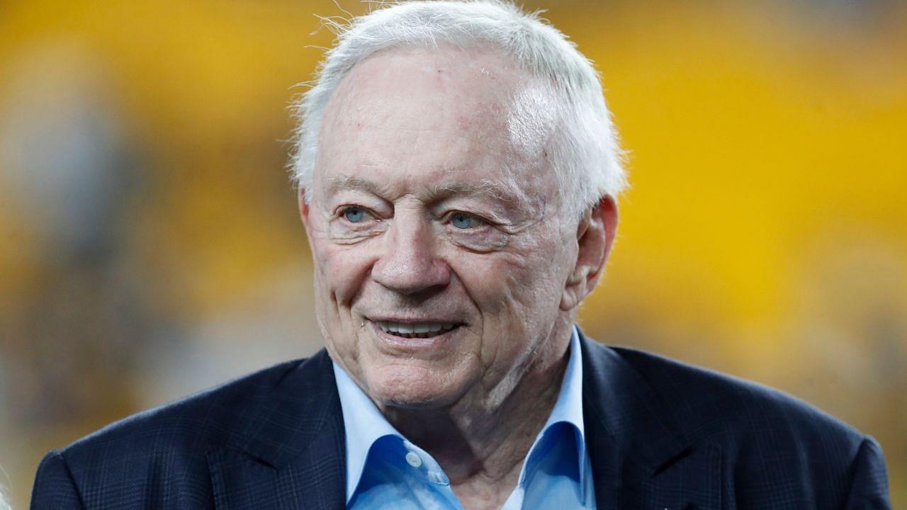 Dallas Cowboys owner Jerry Jones on the field before the game against the Pittsburgh Steelers at Acrisure Stadium.