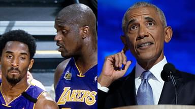 Kobe Bryant, Shaquille O'Neal and Barack Obama