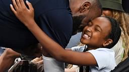 LeBron James with his daughter Zhuri