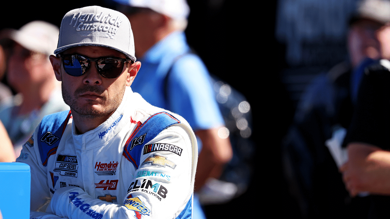 NASCAR Cup Series driver Kyle Larson (5) during practice and qualifying for the Bank of America ROVAL 400 at Charlotte Motor Speedway Road Course.