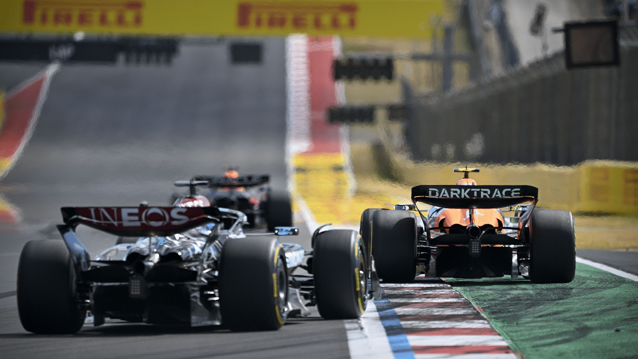 McLaren Formula 1 Team driver Lando Norris (4) of Team Great Britain drives during the Sprint Race in the 2024 Formula One US Grand Prix at Circuit of the Americas.