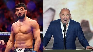 Arman Tsarukyan (L) and Dana White (R)