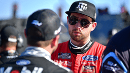 NASCAR Cup Series driver Chase Briscoe (14) with driver Josh Berry (4) during qualifying for the South Point 400 at Las Vegas Motor Speedway.