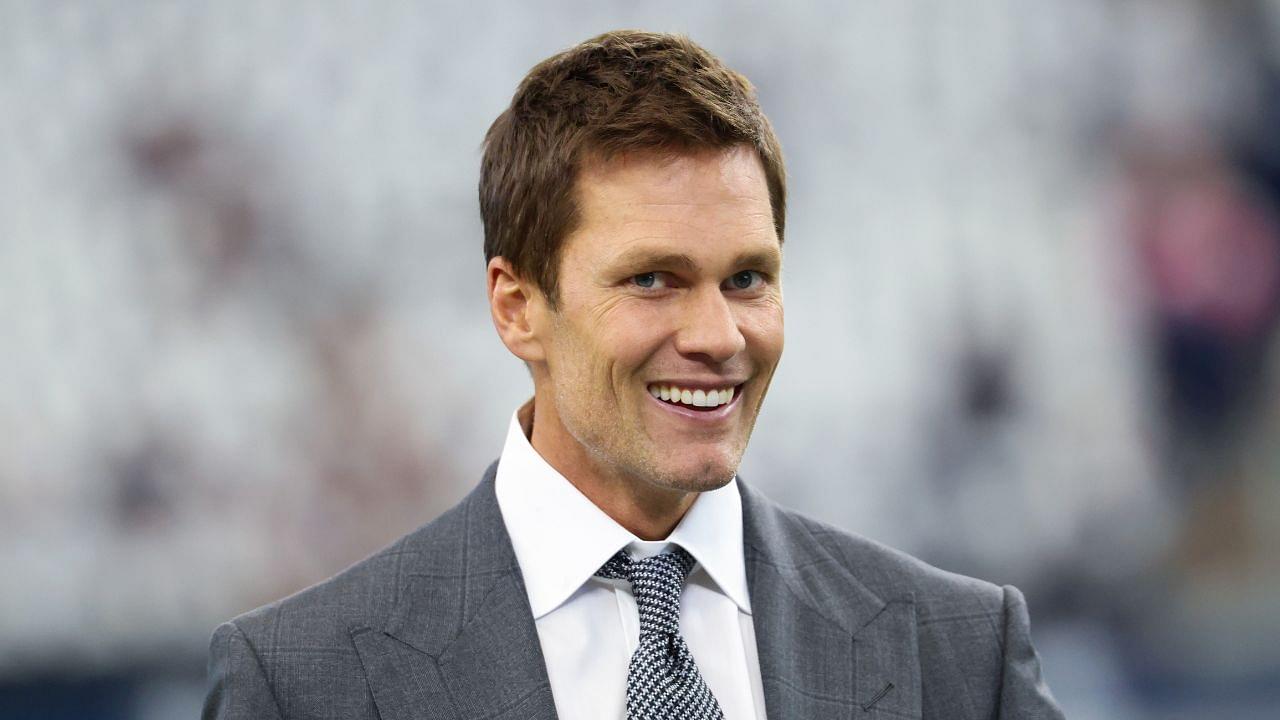 Fox Sports broadcaster Tom Brady before the game between the Dallas Cowboys and Detroit Lions at AT&T Stadium.