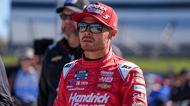 NASCAR Cup Series driver Kyle Larson (5) looks on during practice at Martinsville Speedway.