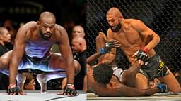 Jon Jones (L) and Khamzat Chimaev (R)